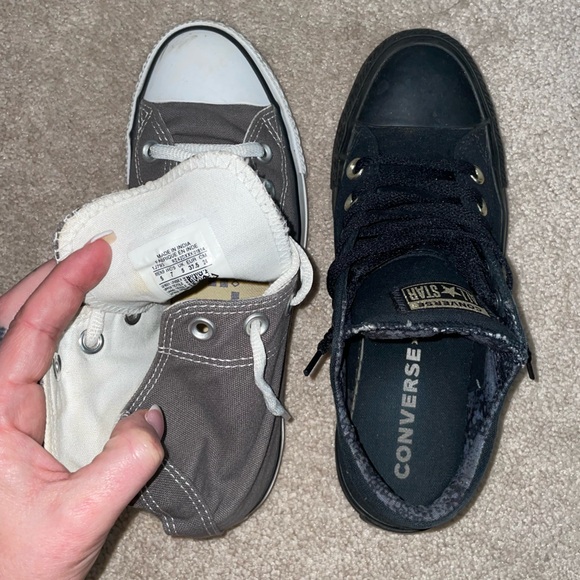 Black on black low top converse women’s size 7 - Picture 7 of 8